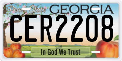 GA license plate CER2208