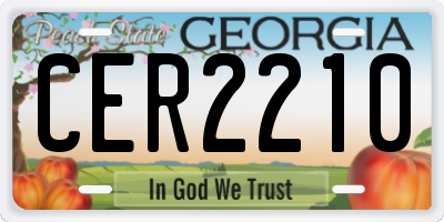 GA license plate CER2210