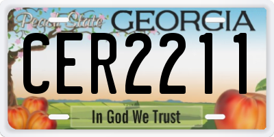 GA license plate CER2211