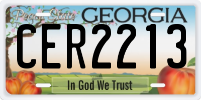 GA license plate CER2213
