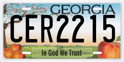 GA license plate CER2215