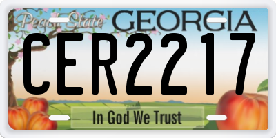GA license plate CER2217