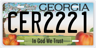 GA license plate CER2221