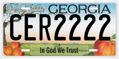 GA license plate CER2222
