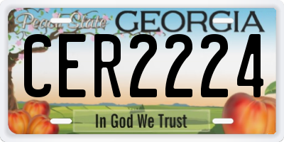 GA license plate CER2224