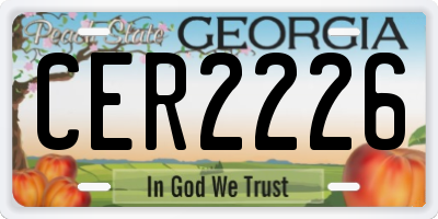 GA license plate CER2226