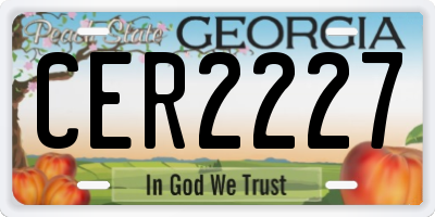 GA license plate CER2227
