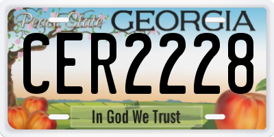 GA license plate CER2228