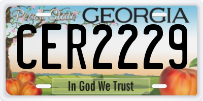 GA license plate CER2229