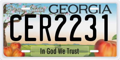 GA license plate CER2231