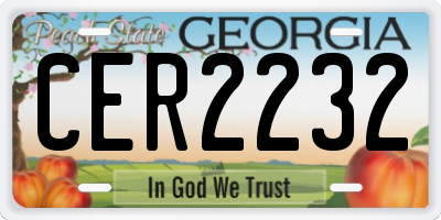 GA license plate CER2232