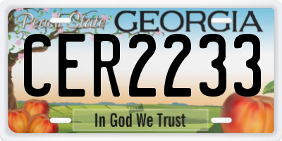 GA license plate CER2233