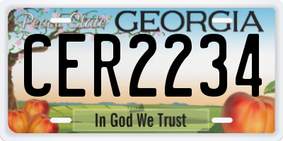 GA license plate CER2234