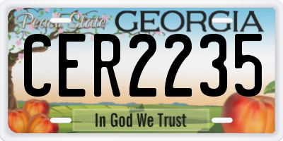 GA license plate CER2235