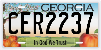 GA license plate CER2237
