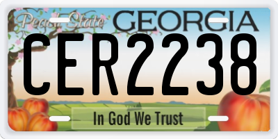 GA license plate CER2238