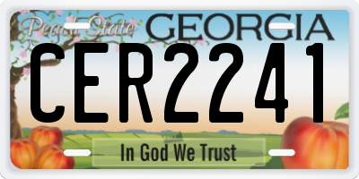 GA license plate CER2241
