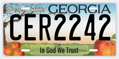 GA license plate CER2242