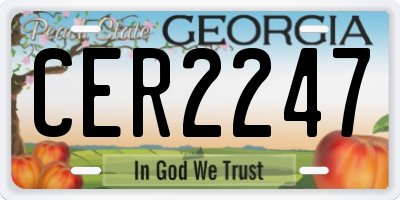 GA license plate CER2247