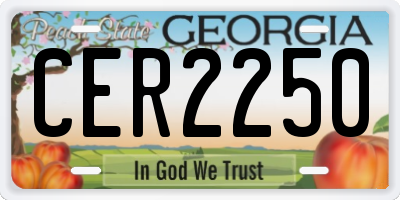 GA license plate CER2250