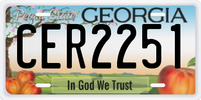 GA license plate CER2251