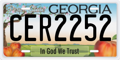 GA license plate CER2252