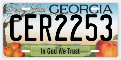 GA license plate CER2253