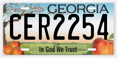 GA license plate CER2254