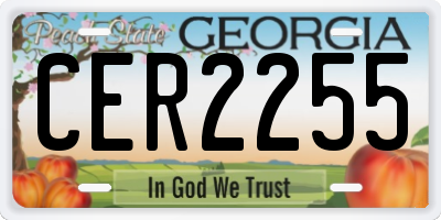 GA license plate CER2255