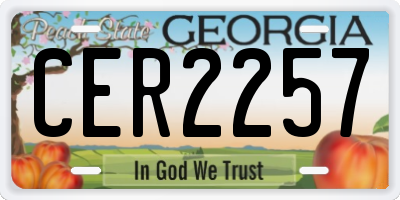 GA license plate CER2257