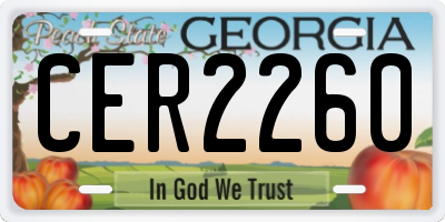 GA license plate CER2260