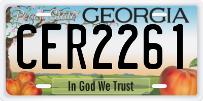 GA license plate CER2261