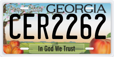 GA license plate CER2262