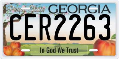 GA license plate CER2263