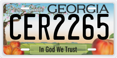 GA license plate CER2265