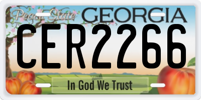GA license plate CER2266
