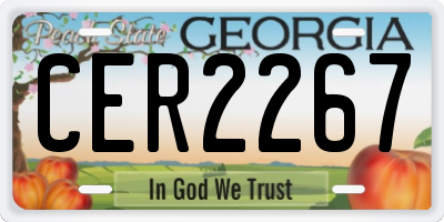 GA license plate CER2267