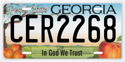 GA license plate CER2268