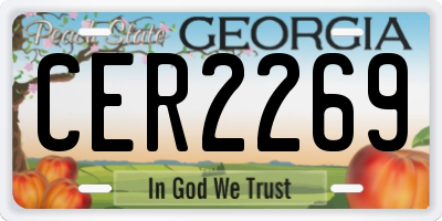 GA license plate CER2269
