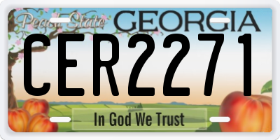 GA license plate CER2271