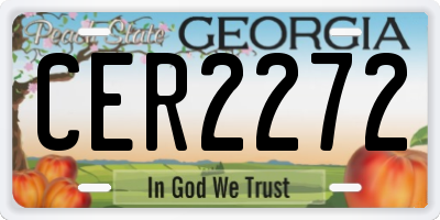 GA license plate CER2272