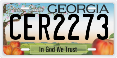 GA license plate CER2273