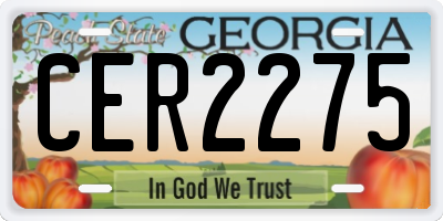 GA license plate CER2275