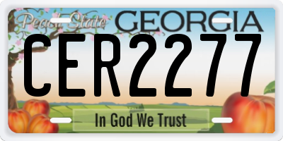 GA license plate CER2277