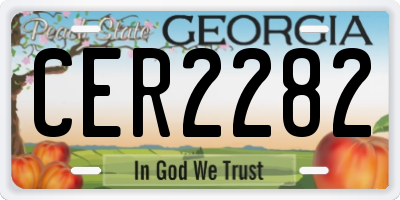 GA license plate CER2282