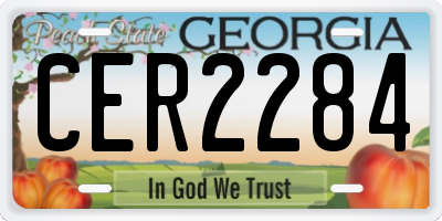 GA license plate CER2284
