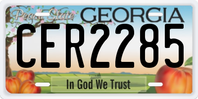 GA license plate CER2285