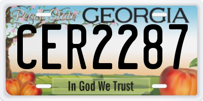 GA license plate CER2287