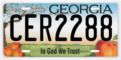 GA license plate CER2288