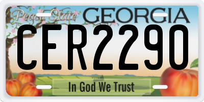 GA license plate CER2290